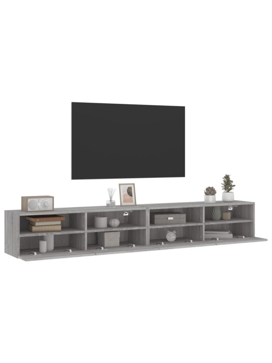 TV-seinäkaapit 2 kpl harmaa Sonoma 100x30x30 cm tekninen puu