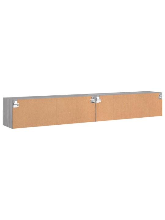 TV-seinäkaapit 2 kpl harmaa Sonoma 100x30x30 cm tekninen puu