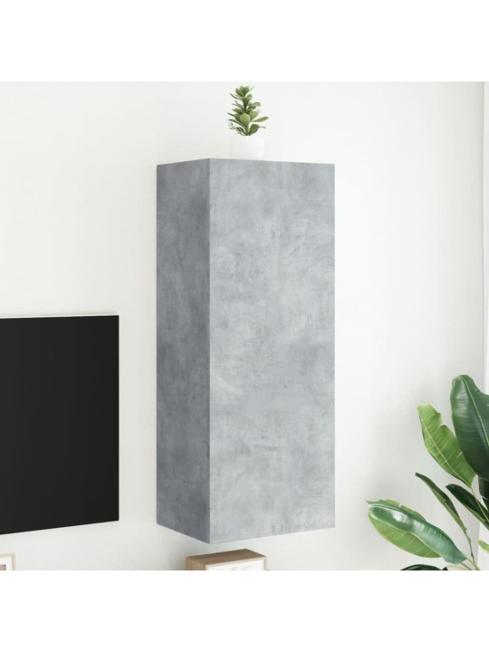 TV-seinäkaappi betoninharmaa 40,5x30x102 cm tekninen puu