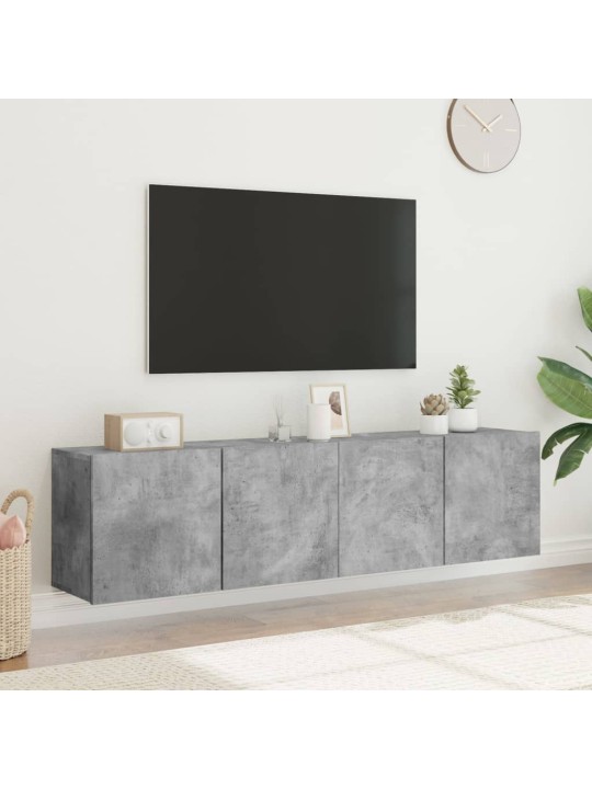 TV-kaapit seinäkiinnitettävä 2 kpl betoninharmaa 80x30x41 cm