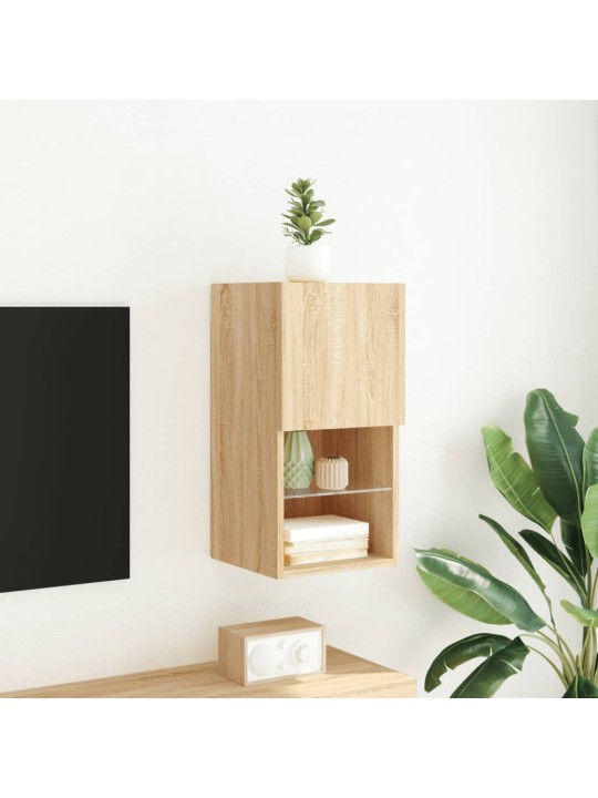 TV-kaappi LED-valoilla Sonoma-tammi 30,5x30x60 cm