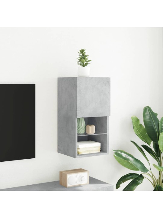 TV-kaappi LED-valoilla betoninharmaa 30,5x30x60 cm