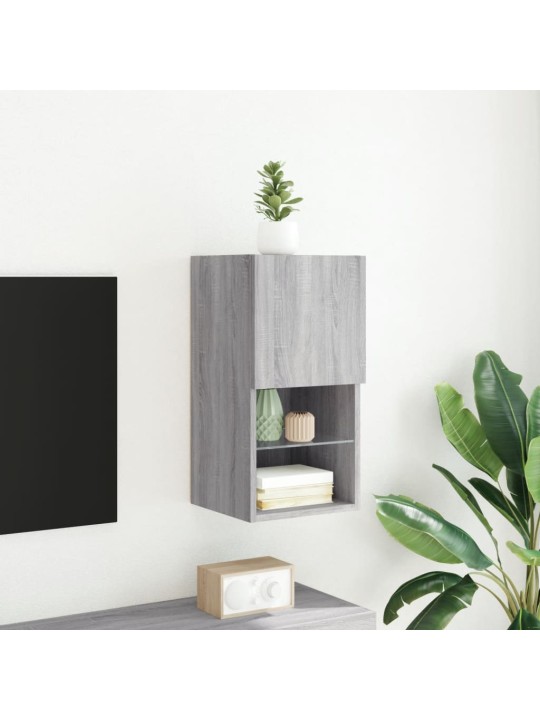 TV-kaappi LED-valoilla harmaa Sonoma 30,5x30x60 cm