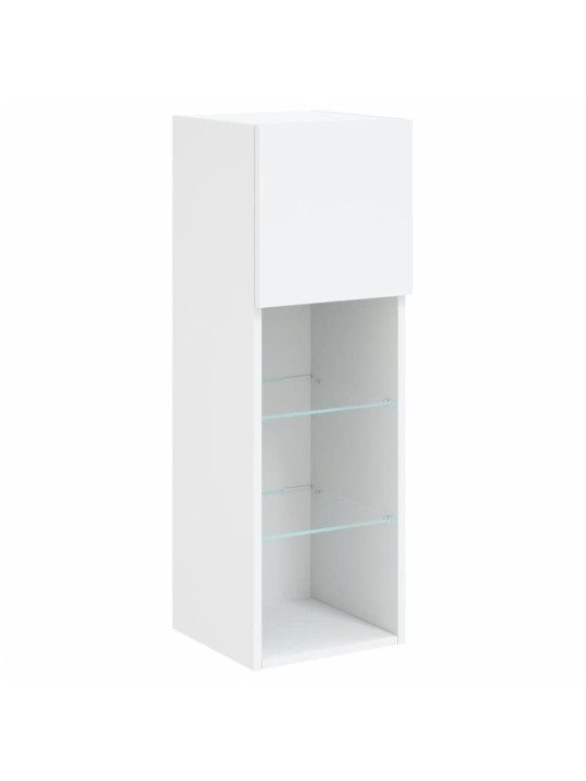 TV-kaapit LED-valoilla 2 kpl valkoinen 30,5x30x90 cm