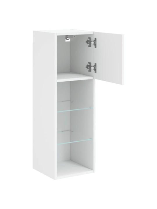 TV-kaapit LED-valoilla 2 kpl valkoinen 30,5x30x90 cm