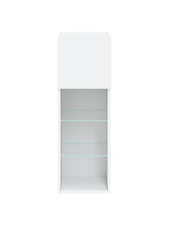 TV-kaapit LED-valoilla 2 kpl valkoinen 30,5x30x90 cm