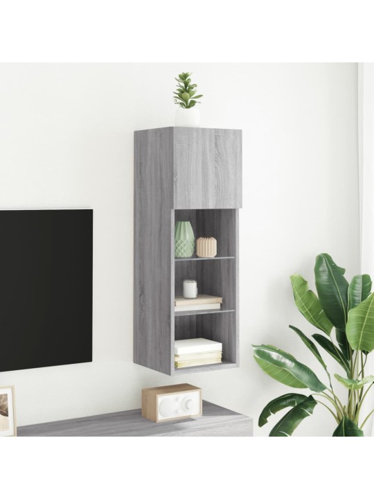 TV-kaappi LED-valoilla harmaa Sonoma 30,5x30x90 cm