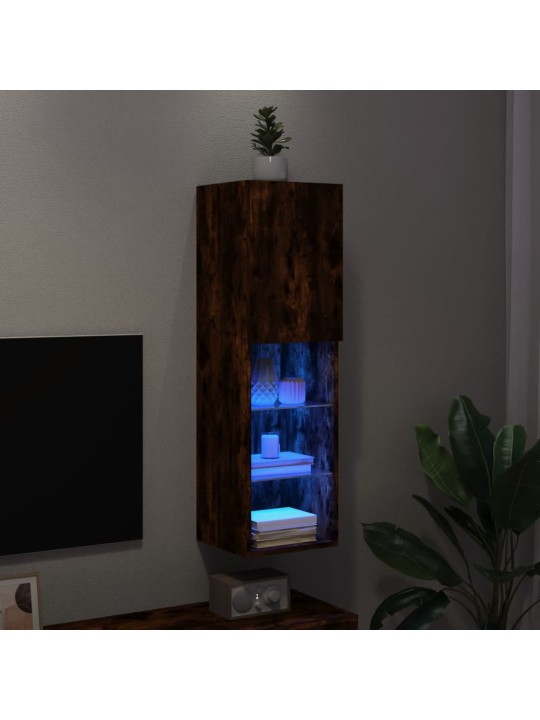 TV-taso LED-valoilla savutammi 30,5x30x102 cm