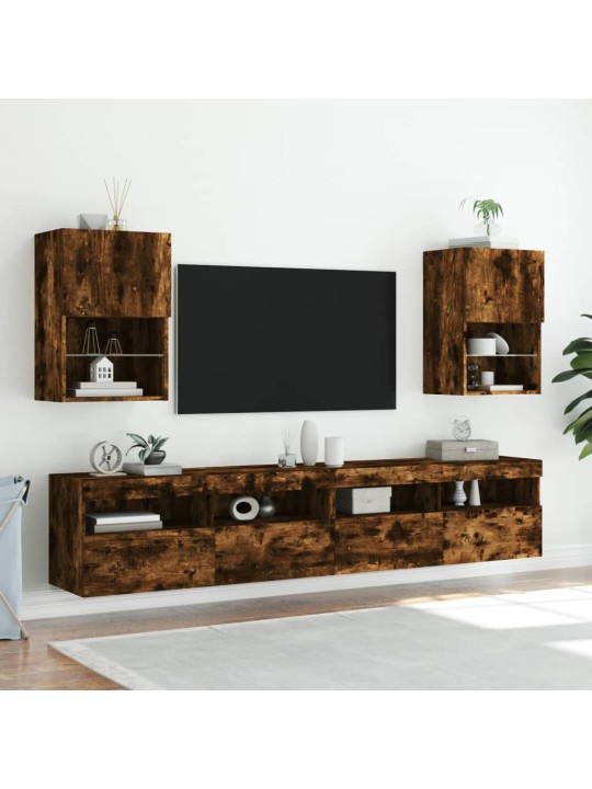 TV-taso LED-valoilla savutammi 40,5x30x60 cm