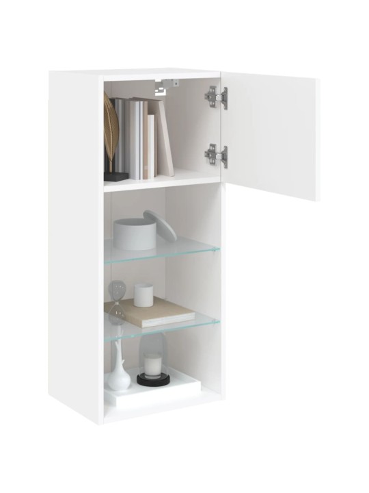TV-kaapit LED-valoilla 2 kpl valkoinen 40,5x30x90 cm