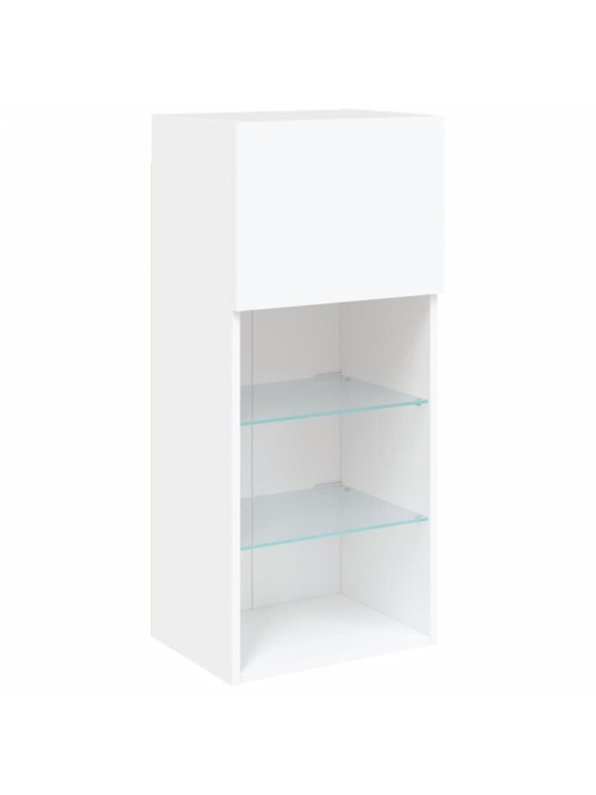 TV-kaapit LED-valoilla 2 kpl valkoinen 40,5x30x90 cm