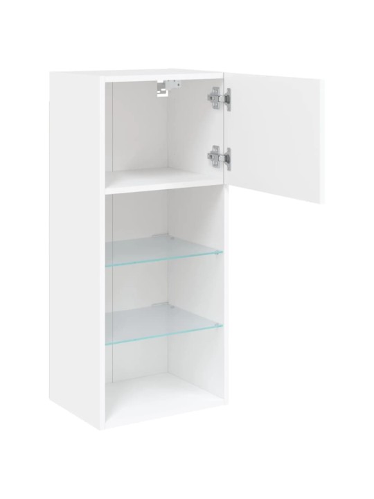 TV-kaapit LED-valoilla 2 kpl valkoinen 40,5x30x90 cm