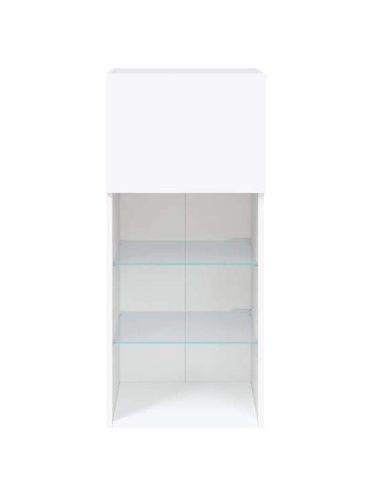 TV-kaapit LED-valoilla 2 kpl valkoinen 40,5x30x90 cm