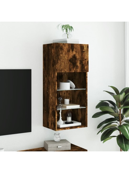 TV-kaappi LED-valoilla savutammi 40,5x30x90 cm