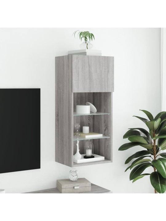 TV-kaappi LED-valoilla harmaa Sonoma 40,5x30x90 cm