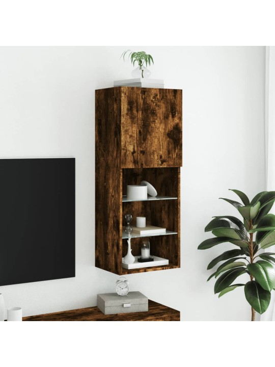 TV-kaappi LED-valoilla savutammi 40,5x30x102 cm