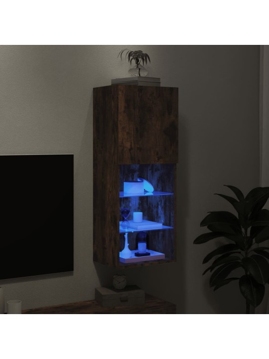 TV-kaappi LED-valoilla savutammi 40,5x30x102 cm