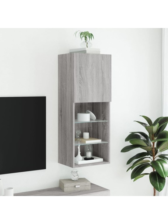 TV-kaappi LED-valoilla harmaa Sonoma 40,5x30x102 cm