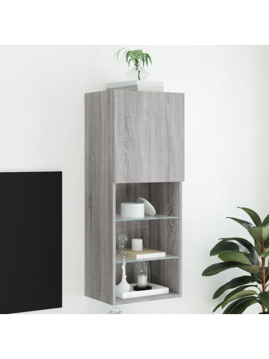 TV-kaappi LED-valoilla harmaa Sonoma 40,5x30x102 cm