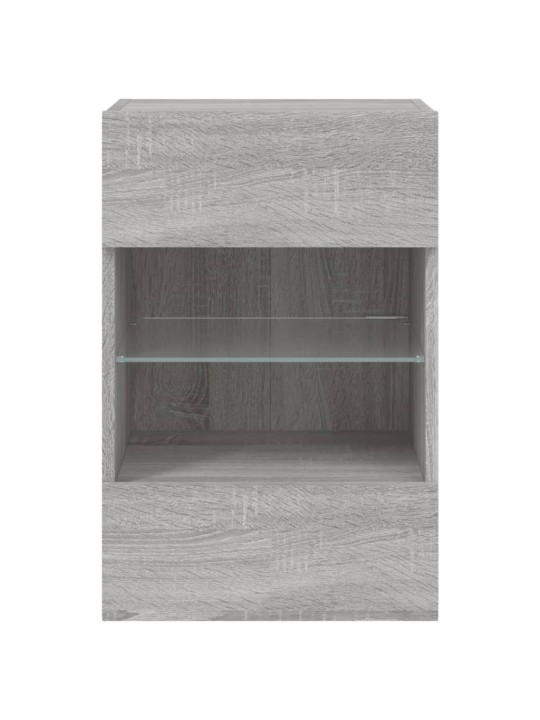 TV-seinäkaappi LED-valoilla harmaa Sonoma 40x30x60,5 cm