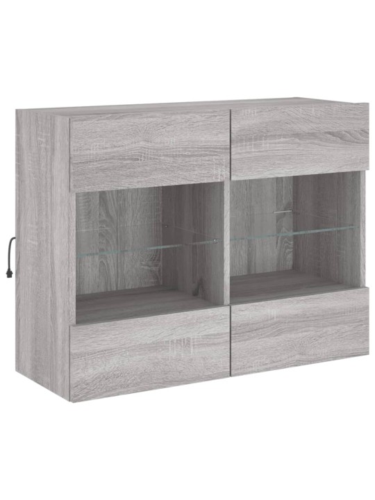 TV-seinäkaappi LED-valoilla harmaa Sonoma 78,5x30x60,5 cm