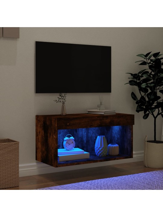 TV-taso LED-valoilla savutammi 60x30x30 cm