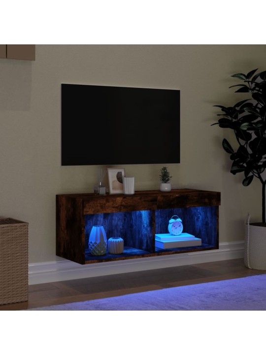 TV-taso LED-valoilla savutammi 80x30x30 cm