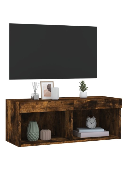 TV-taso LED-valoilla savutammi 80x30x30 cm