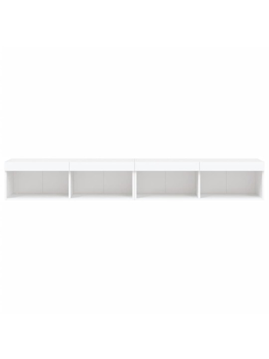 TV-tasot LED-valoilla 2 kpl valkoinen 100x30x30 cm