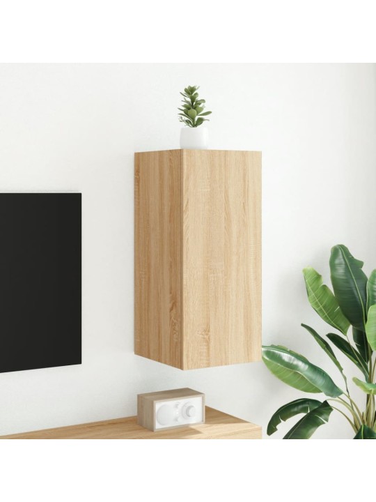 TV-seinäkaappi LED-valoilla Sonoma-tammi 30,5x35x70 cm