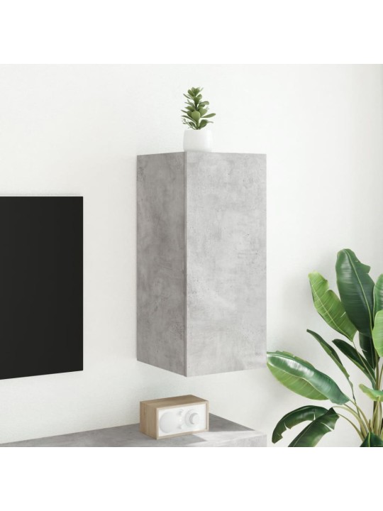 TV-seinäkaappi LED-valoilla betoninharmaa 30,5x35x70 cm