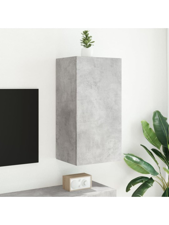 TV-seinäkaappi LED-valoilla betoninharmaa 40,5x35x80 cm