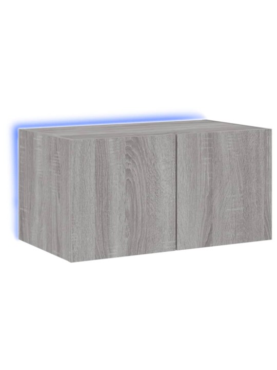 TV-seinäkaappi LED-valoilla harmaa Sonoma 60x35x31 cm