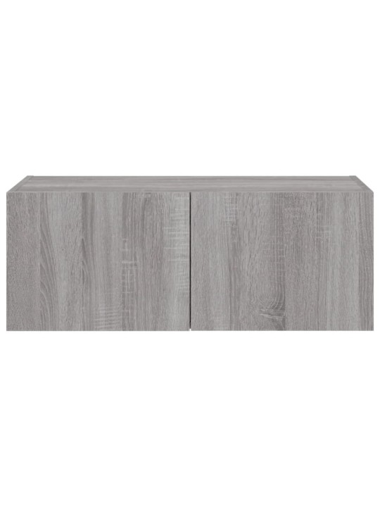 TV-seinäkaappi LED-valoilla harmaa Sonoma 80x35x31 cm