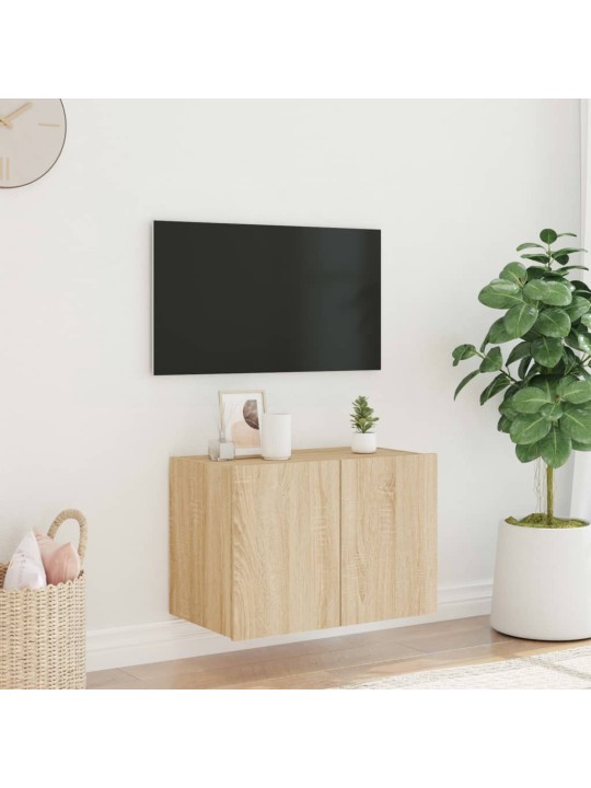 TV-seinäkaappi LED-valoilla Sonoma-tammi 60x35x41 cm