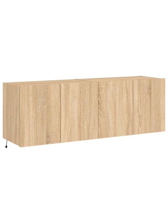 TV-seinäkaapit LED-valoilla 2 kpl Sonoma-tammi 60x35x41 cm