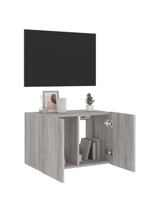 TV-seinäkaappi LED-valoilla harmaa Sonoma 60x35x41 cm