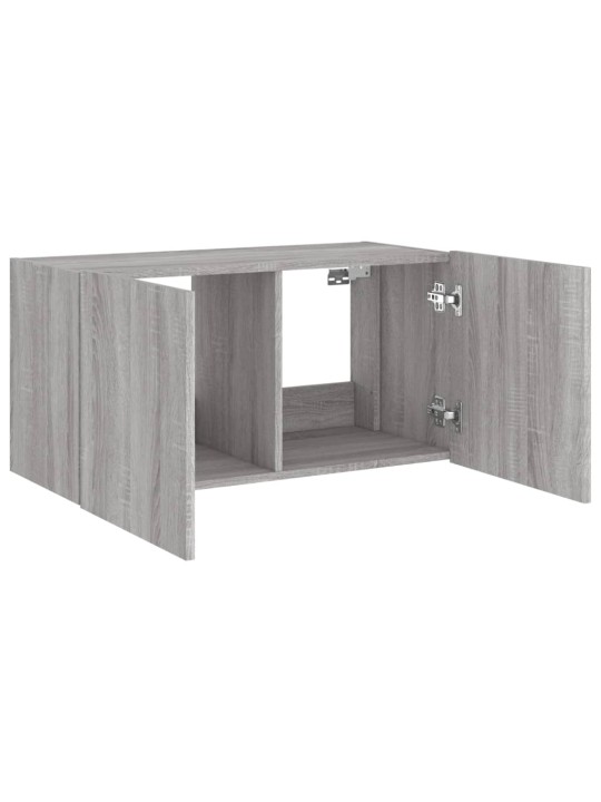 TV-seinäkaappi LED-valoilla harmaa Sonoma 80x35x41 cm