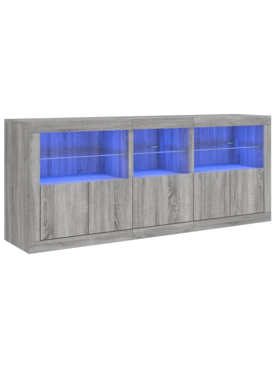 Senkki led-valoilla harmaa sonoma 162x37x67 cm