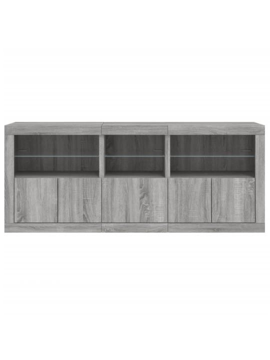Senkki led-valoilla harmaa sonoma 162x37x67 cm