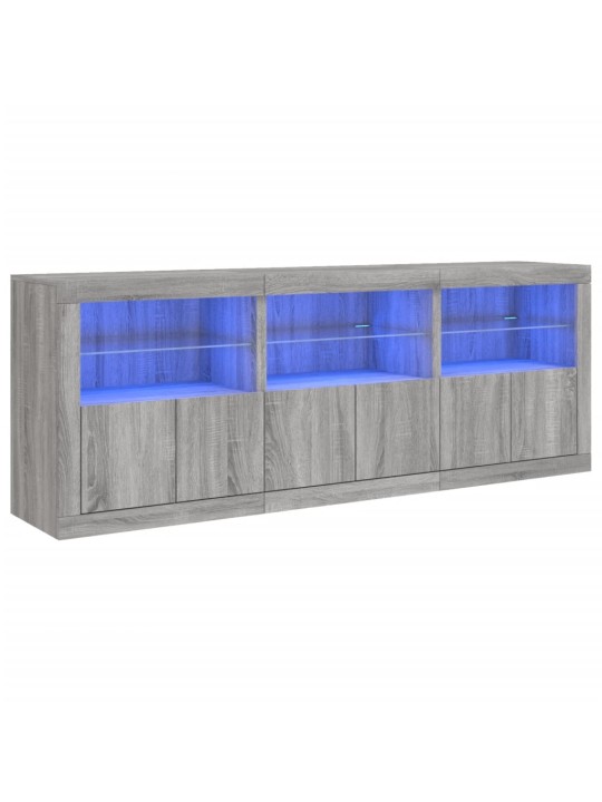 Senkki led-valoilla harmaa sonoma 181,5x37x67 cm