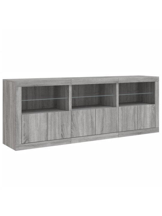 Senkki led-valoilla harmaa sonoma 181,5x37x67 cm