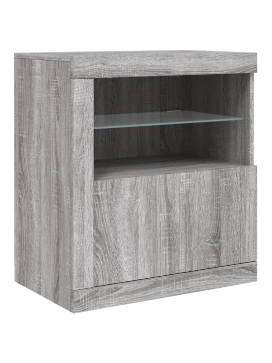 Senkki led-valoilla harmaa sonoma 181,5x37x67 cm