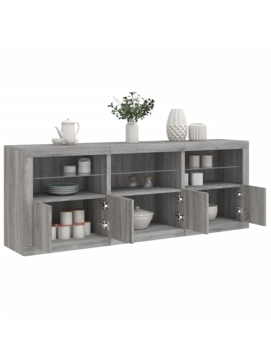 Senkki led-valoilla harmaa sonoma 181,5x37x67 cm