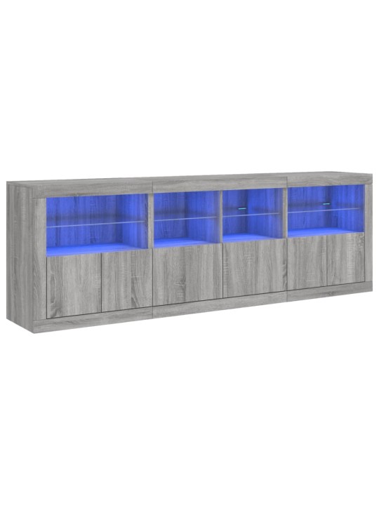 Senkki LED-valoilla harmaa Sonoma 202x37x67 cm