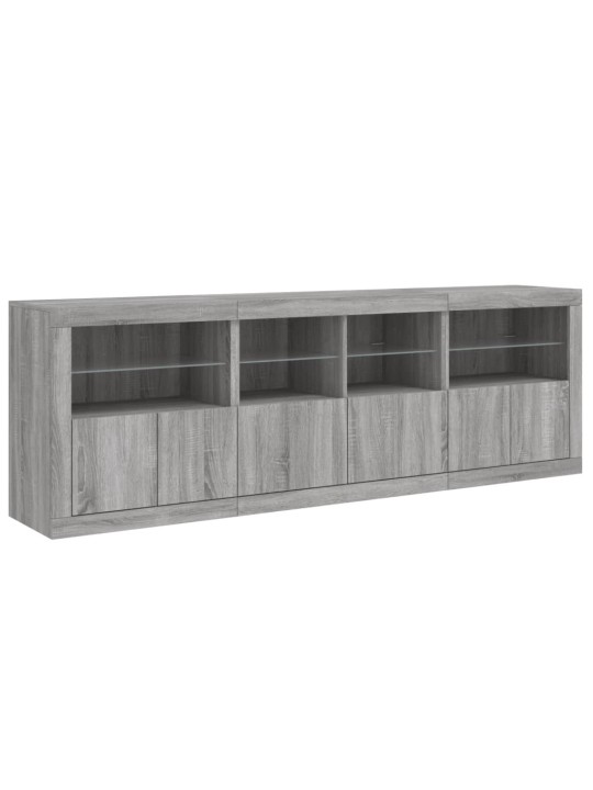 Senkki LED-valoilla harmaa Sonoma 202x37x67 cm