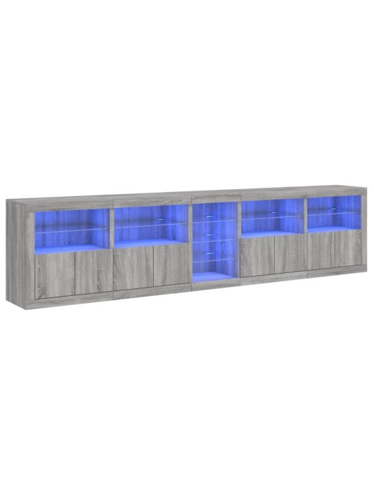 Senkki led-valoilla harmaa sonoma 283x37x67 cm