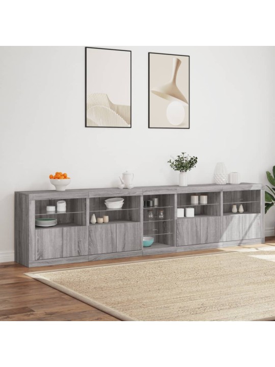 Senkki led-valoilla harmaa sonoma 283x37x67 cm