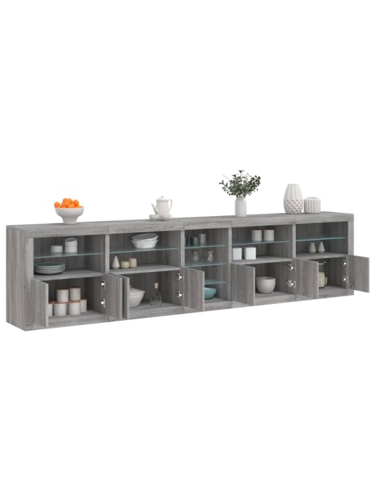 Senkki led-valoilla harmaa sonoma 283x37x67 cm