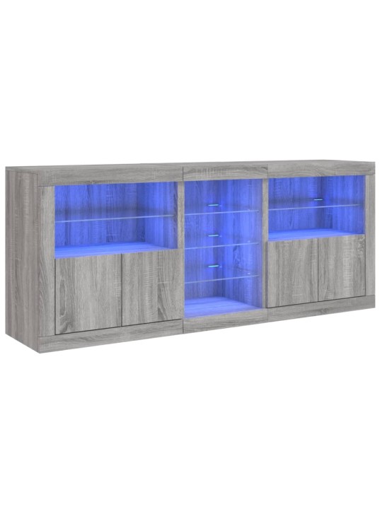 Senkki led-valoilla harmaa sonoma 162x37x67 cm